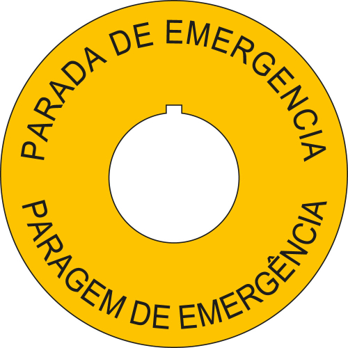 
PARADA-DE-EMERGENCIA-Kontrastunterlage mit Nase, spanisch/portugiesisch, Kunststoff, Ø 60 mm außen, Ø 22,5 mm innen, 1 Stück
