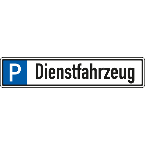 Parkplatzreservierungsschild: Dienstfahrzeug, ohne und mit Befestigungsset, Aluminium, 520 mm x 110 mm

