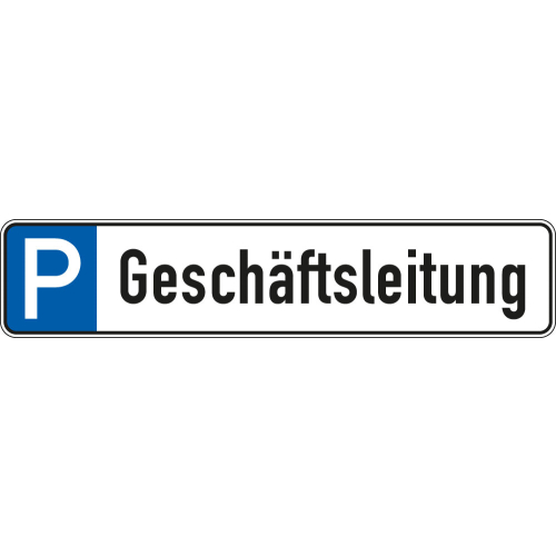 Parkplatzreservierungsschild Geschäftsleitung, ohne und mit Befestigungsset, 520 mm x 110 mm

