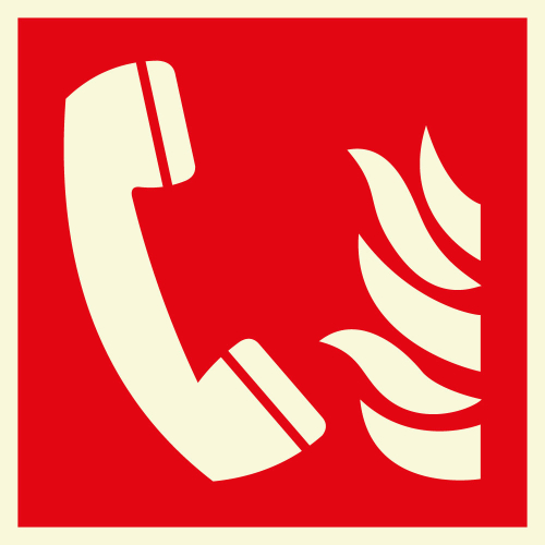PERMALIGHT power Brandschutzschild: Brandmeldetelefon, ASR/ISO, versch. Materialien, lang nachleuchtend