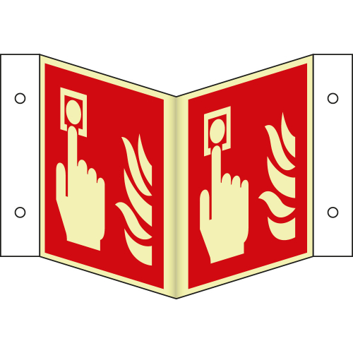 PERMALIGHT power Nasenschild: Brandmelder, ASR/ISO, versch. Materialien, lang nachleuchtend