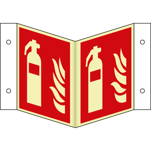 PERMALIGHT power Nasenschild: Feuerlöscher, ASR/ISO, versch. Materialien, lang nachleuchtend