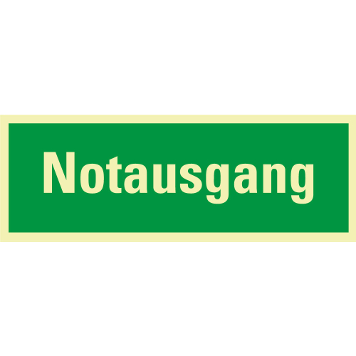 PERMALIGHT power Rettungszeichen: Notausgang, ASR A2.3, Folie oder Kunststoff lang nachleuchtend, 297 x 105 mm