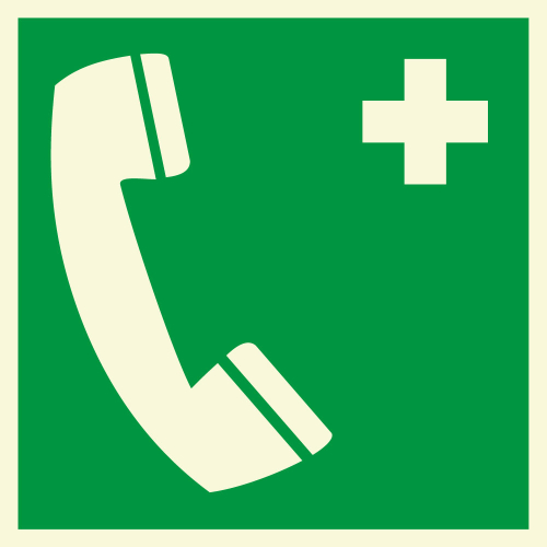 PERMALIGHT power Rettungszeichen: Notruftelefon, ASR/ISO, versch. Materialien, lang nachleuchtend