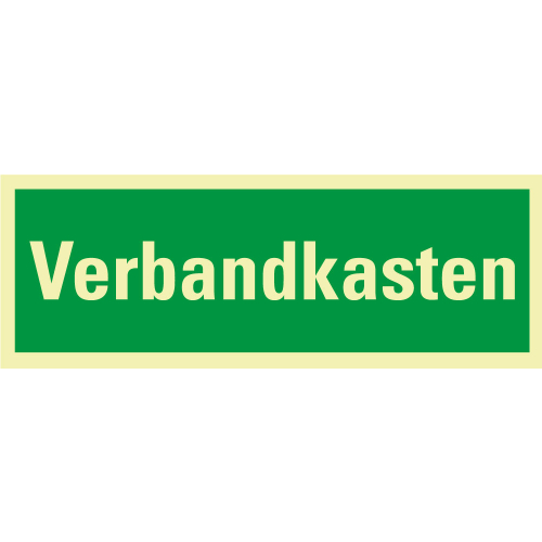 PERMALIGHT power Rettungszeichen: Verbandkasten, ASR A2.3, Folie lang nachleuchtend, 297 x 105 mm