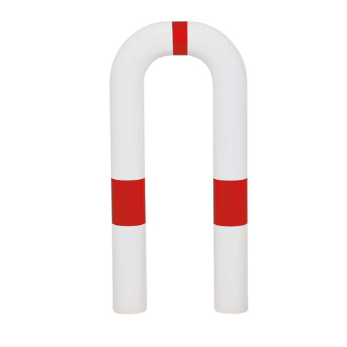 Schutzbügel, zum Einbetonieren, rot-weiß, Stahl pulverbeschichtet