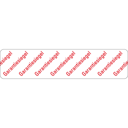 Sicherheitssiegel mit Text Garantiesiegel, weiß-rot