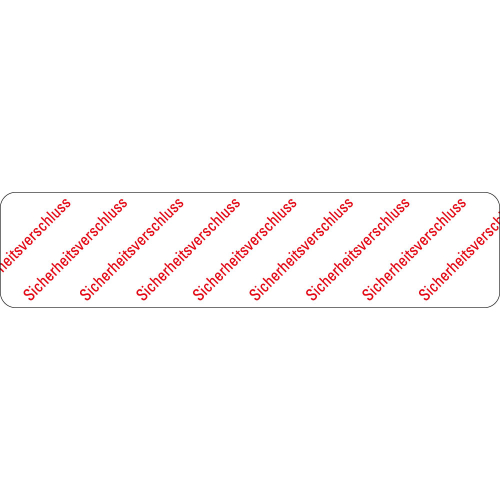 Sicherheitssiegel mit Text Sicherheitsverschluss, weiß-rot Sicherheitssiegel mit Text Sicherheitsverschluss, weiß-rot