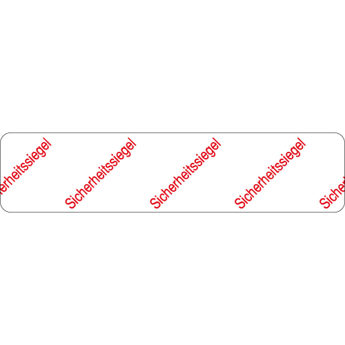 Sicherheitssiegel mit Text Sicherheitssiegel, weiß-rot