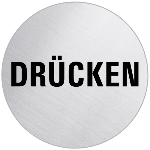 Türhinweisschild: DRÜCKEN