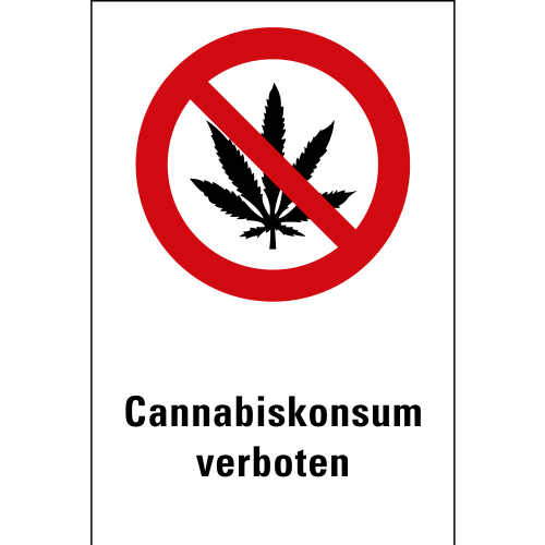Verbots-Kombischild Cannabiskonsum verboten, 200 x 300 mm