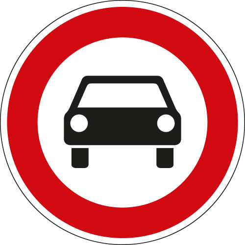 Verkehrszeichen: Durchfahrt für PKW verboten Nr. 251, Aluminium RA0 / RA1 / RA2 reflektierend, Ø 600 mm