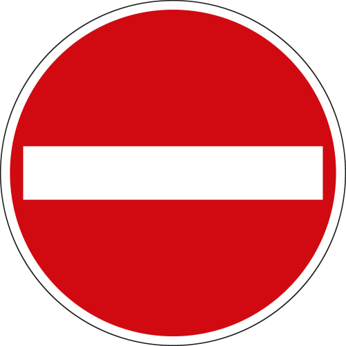 Verkehrszeichen-Nr. 267, Verbot der Einfahrt, verschiedene Materialien & Größen, nur als Einzelstück