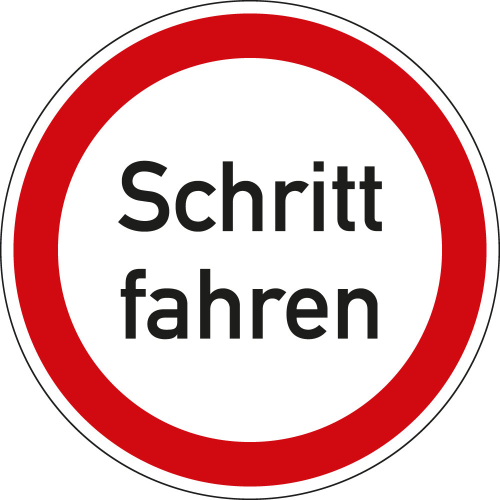 Verkehrszeichen-Nr. 274, Schritt fahren, verschiedene Materialien & Durchmesser