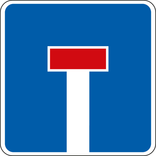 Verkehrszeichen-Nr. 357, Sackgasse, Aluminium reflektierend RA0/RA1
