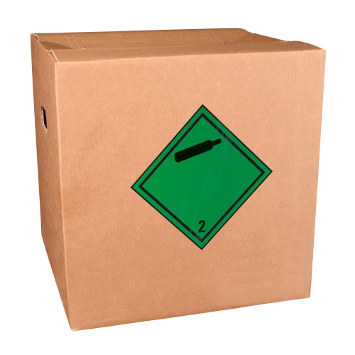Verpackungskennzeichen: Klasse 2.2 - Nicht entflammbare, komprimierte Gase, grün-schwarz, ADR, RID, IMDG-Code, GGVSEB, Haftpapier permanent