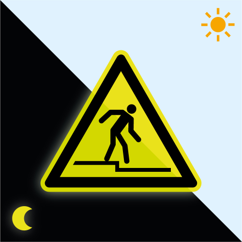 Warnschild Abwärtsstufe Warnschild Abwärtsstufe