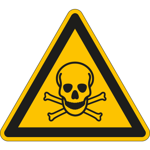 Warnschild: Warnung vor giftigen Stoffen, Dreieck, gelb-schwarz