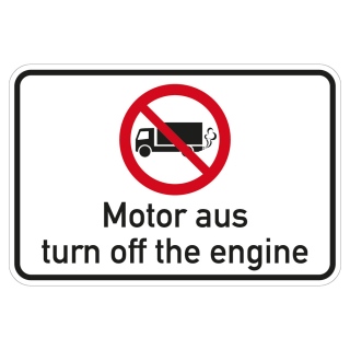 Hauptbild Hinweisschild Motor aus, deutsch/englisch, Aluminium, 600 x 400 mm
