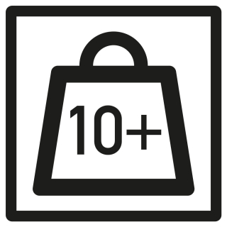 Produkt Hauptbild von Verpackungskennzeichen Pakete mit erhöhtem Gewicht 10-20kg, seewasserbeständige Folie, 20 x 20mm, 100 St./Rolle