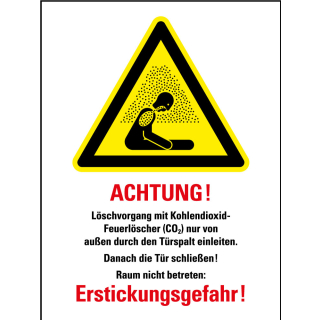 Hauptbild Warn-Kombischild: CO2-Feuerlöscher - Löschen im Raum [...], ISO, Kunststoff, 200 x 300 mm