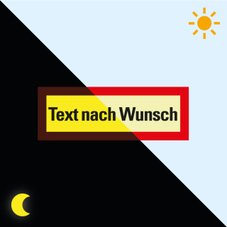 Permalight Power Feuerwehrschild: Text nach Wunsch, Aluminium lang nachleuchtend, 297 x 105 mm