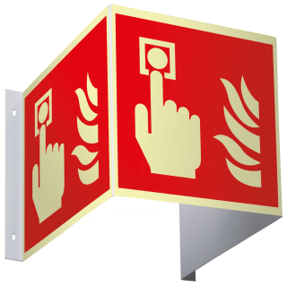 Hauptbild PERMALIGHT® power Schild Brandmelder, 3D-Optik, ASR/ISO, Kunststoff lang nachleuchtend, 200 x 200 mm