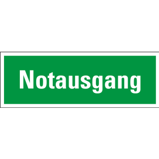 Rettungszeichen: Notausgang, grün-weiß, diverse Materialien & Größen, nur als Einzelstück