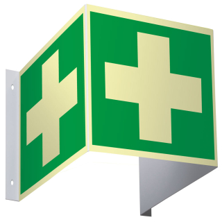 Hauptbild PERMALIGHT® power Rettungsschild Erste Hilfe, 3D, ASR/ISO, Kunststoff lang nachleuchtend, 200 x 200 mm