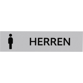 Kombi-Türschild Herren Toiletten, Piktogramm und Text, Aluminium selbstklebend, 160 x 40 mm