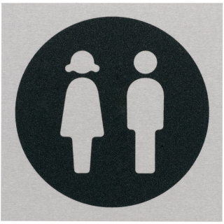 Hauptbild Türschild Piktogramm Damen/Herren-Toiletten, Aluminium selbstklebend, 80 x 80 mm