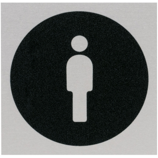 Hauptbild Türschild Herren-Toilette, Aluminium selbstklebend, 80 x 80 mm