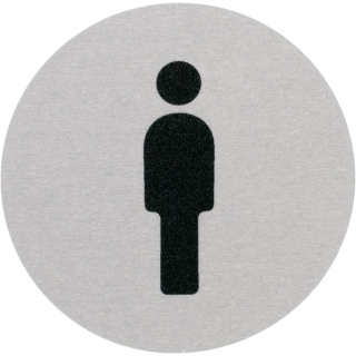 Hauptbild Türschild Piktogramm Herren-Toilette, Aluminium selbstklebend, Ø 60 mm