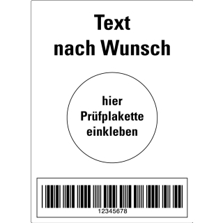 Hauptbild Grundetikett mit Text und Barcode nach Wunsch, fälschungssichere Folie, 50 x 70 mm, 3 St./Bogen