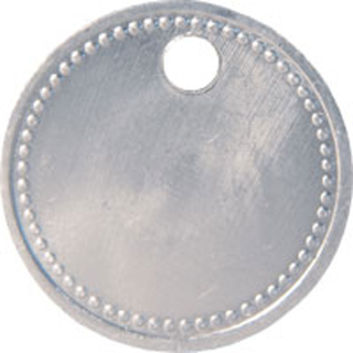 Schlüsselmarken blanko mit Perlrand, Aluminium, Ø 25 oder 30 mm