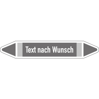 RKZ-Etikett nach Wunsch, gemäß DIN 2403, für Rohre mit Ø 60 - 90 mm, 310 x 52 mm