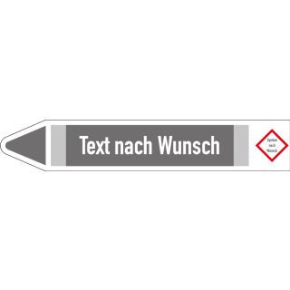 Bild der Vorderseite des Rohrleitungsetiketts:, nach Wunsch, links, , , für Ø 15 - 25 mm, Standardfolie