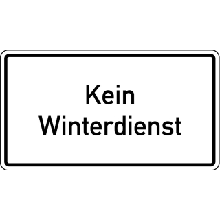 Hinweisschild: Kein Winterdienst, weiß, Aluminium, reflektierend, 600 x 330 mm, 1 Stück