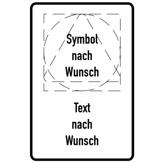 Hauptbild Kombischild nach Wunsch, 1 Piktogramm mit Text, Aluminium reflektierend RA0, 600 x 900 mm