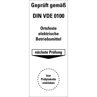 Hauptbild von Grundplakette gepr gem DIN VDE 0100