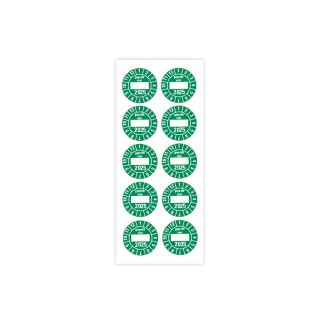 Produkt Hauptbild von Jahresprüfplakette geprüft von, 2025, Beschriftungsfeld, grün, Folie selbstklebend, Ø 30 mm