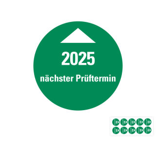 Produkt Hauptbild von Systemprüfplakette Nächster Prüftermin, 2025, Grün, Folie selbstklebend, Ø 30 mm