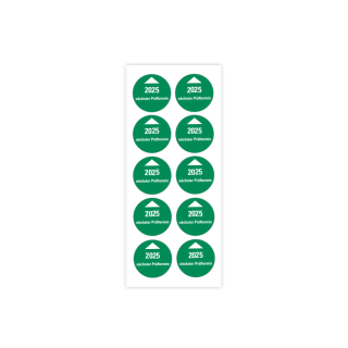 Produkt Hauptbild von Systemprüfplakette Nächster Prüftermin, 2025, Grün, Folie selbstklebend, Ø 30 mm