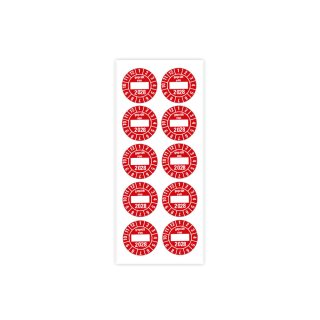 Produkt Hauptbild von Jahresprüfplakette geprüft von, 2028, Beschriftungsfeld, rot, Folie selbstklebend, Ø 30 mm