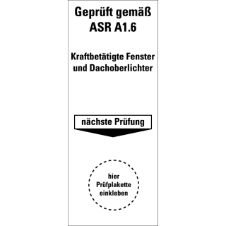 Hauptbild von Grundplakette gepr gem ASR A1.6