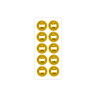 Produkt Hauptbild von Jahresprüfplakette Regal-Nr., 2026, Beschriftungsfeld, gelb, Folie selbstklebend, Ø 30 mm