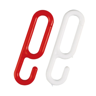Einhängehaken, rot-weiß, Kunststoff, Ø 6 mm, 20 St. / Verpackungseinheit