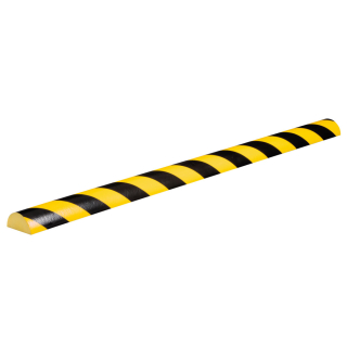 Knuffi Flächenschutzprofil Typ C+, selbstklebend/zum Anschrauben, gelb-schwarz, PU-Schaum, 1000 x 70 x 35 mm, 1 Stück