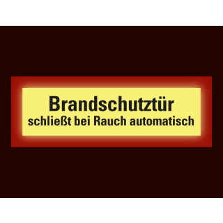 Permalight Power Feuerwehrschild: Brandschutztür schließt bei Rauch automatisch, Folie selbstklebend lang nachleuchtend, 297 x 105 mm