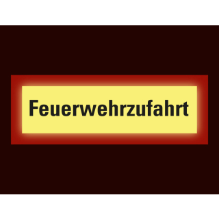 Permalight Power Feuerwehrschild: Feuerwehrzufahrt, Aluminium lang nachleuchtend, 420 x 148 mm